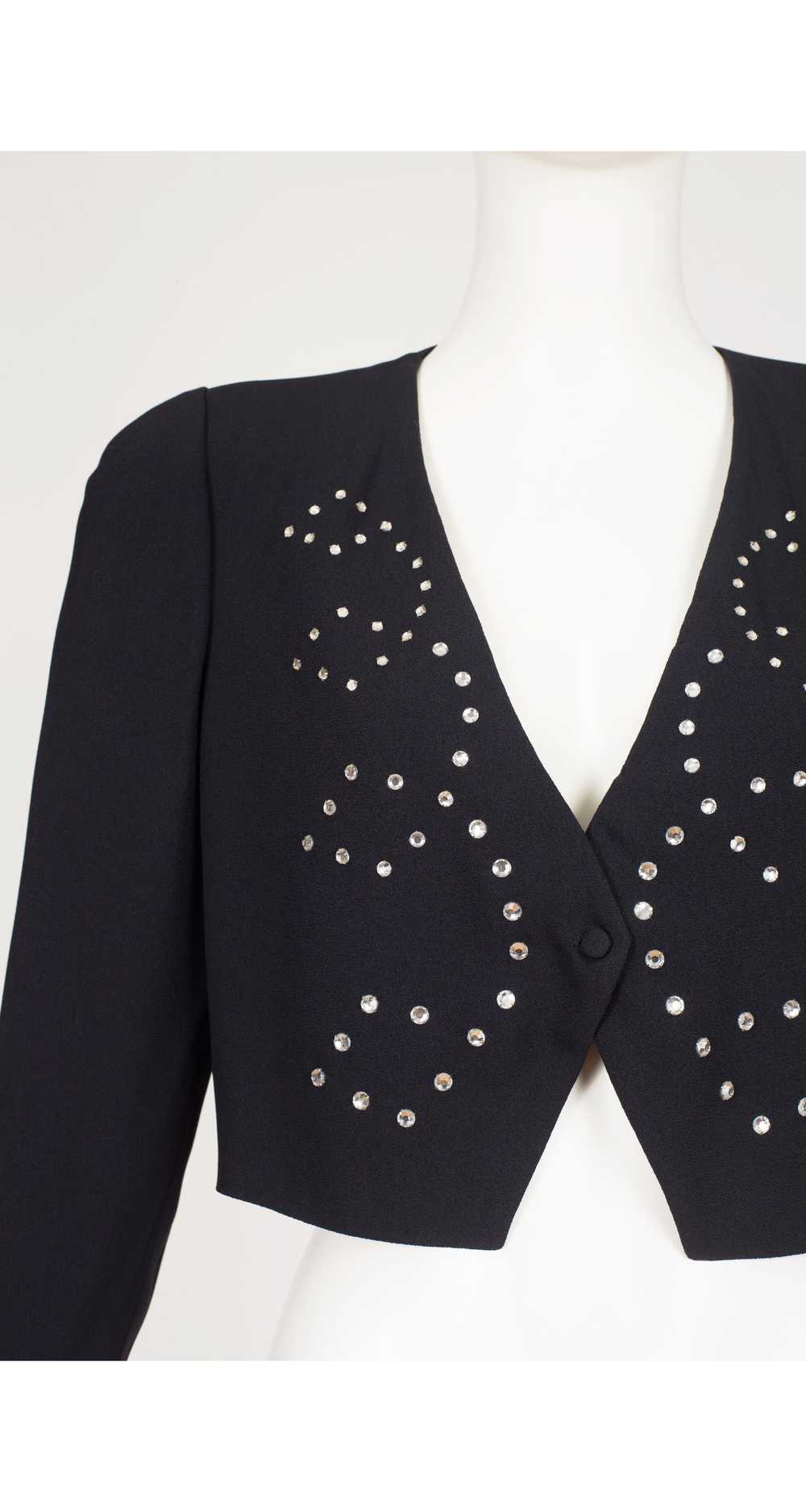 Sonia Rykiel 1980s Rhinestone Encrusted Black Ray… - image 3