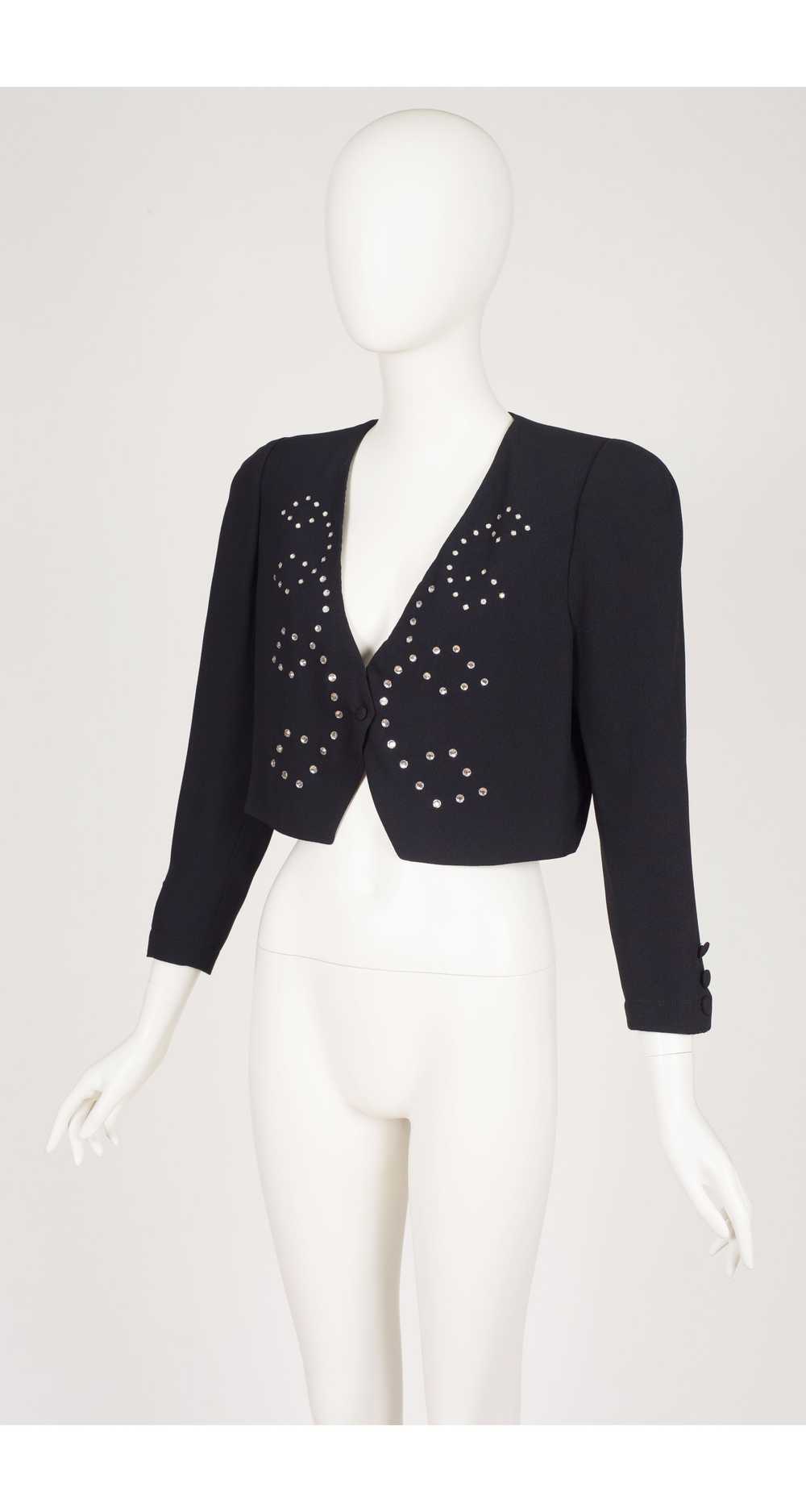 Sonia Rykiel 1980s Rhinestone Encrusted Black Ray… - image 5