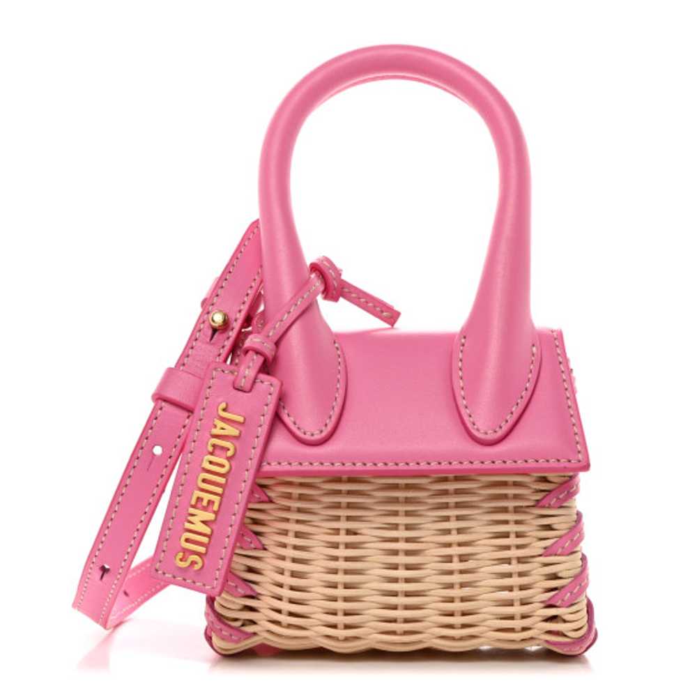 JACQUEMUS Smooth Calfskin Wicker Le Chiquito Pink - image 1