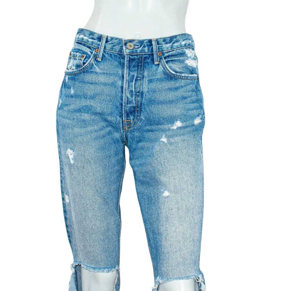 Designer GRLFRND KAROLINA Denim Jeans Ripped Dist… - image 11