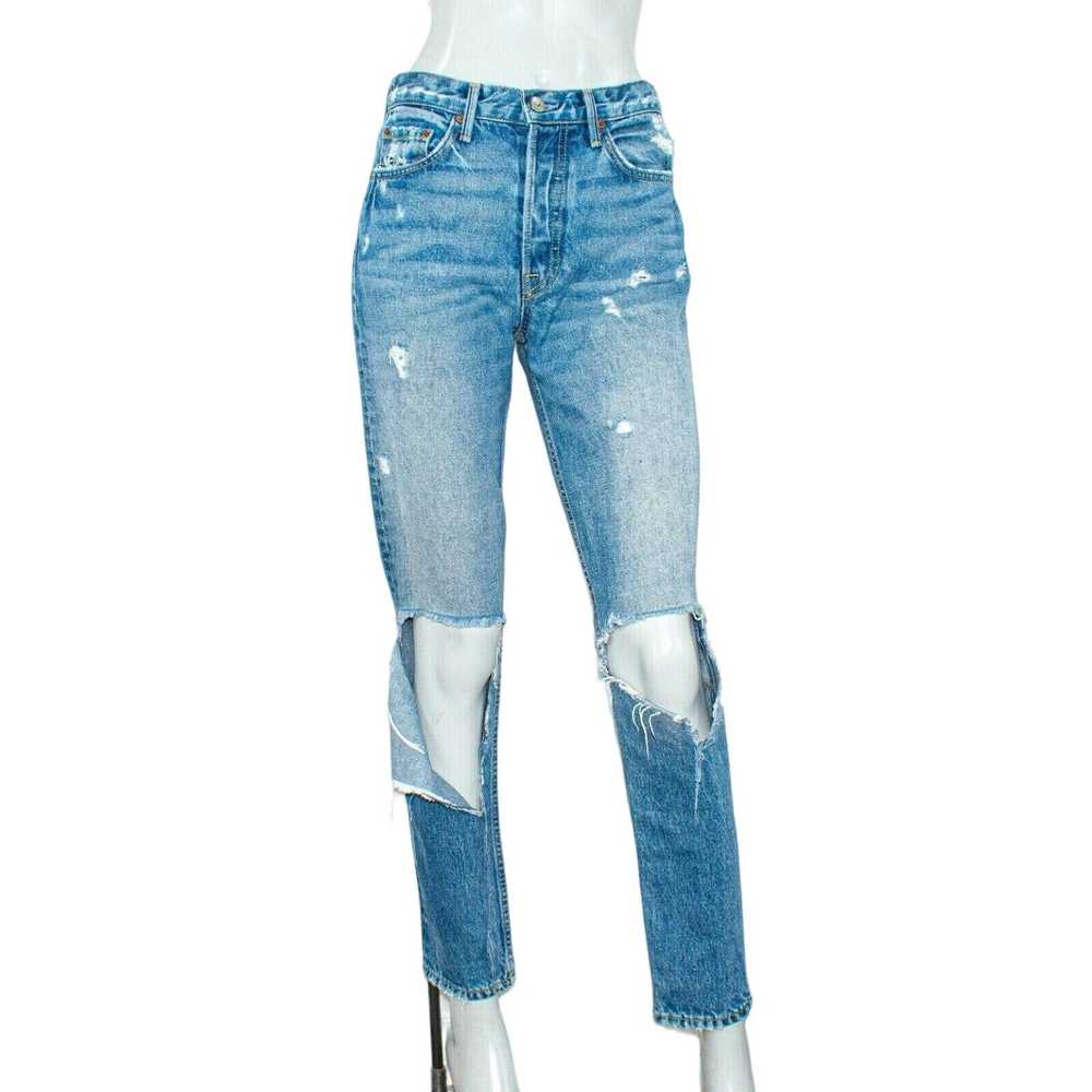 Designer GRLFRND KAROLINA Denim Jeans Ripped Dist… - image 1