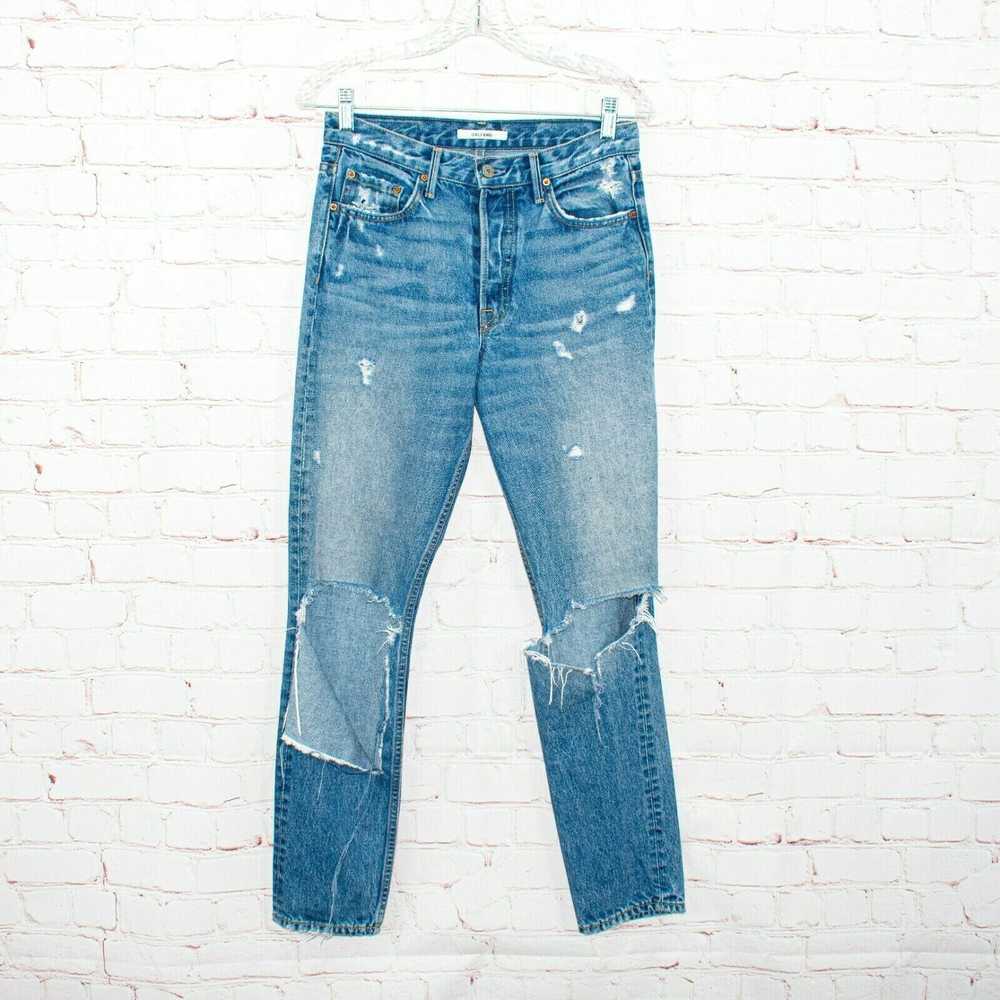 Designer GRLFRND KAROLINA Denim Jeans Ripped Dist… - image 5