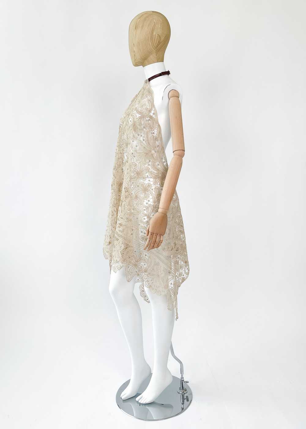Reworked Antique Lace Halter Dress - image 3