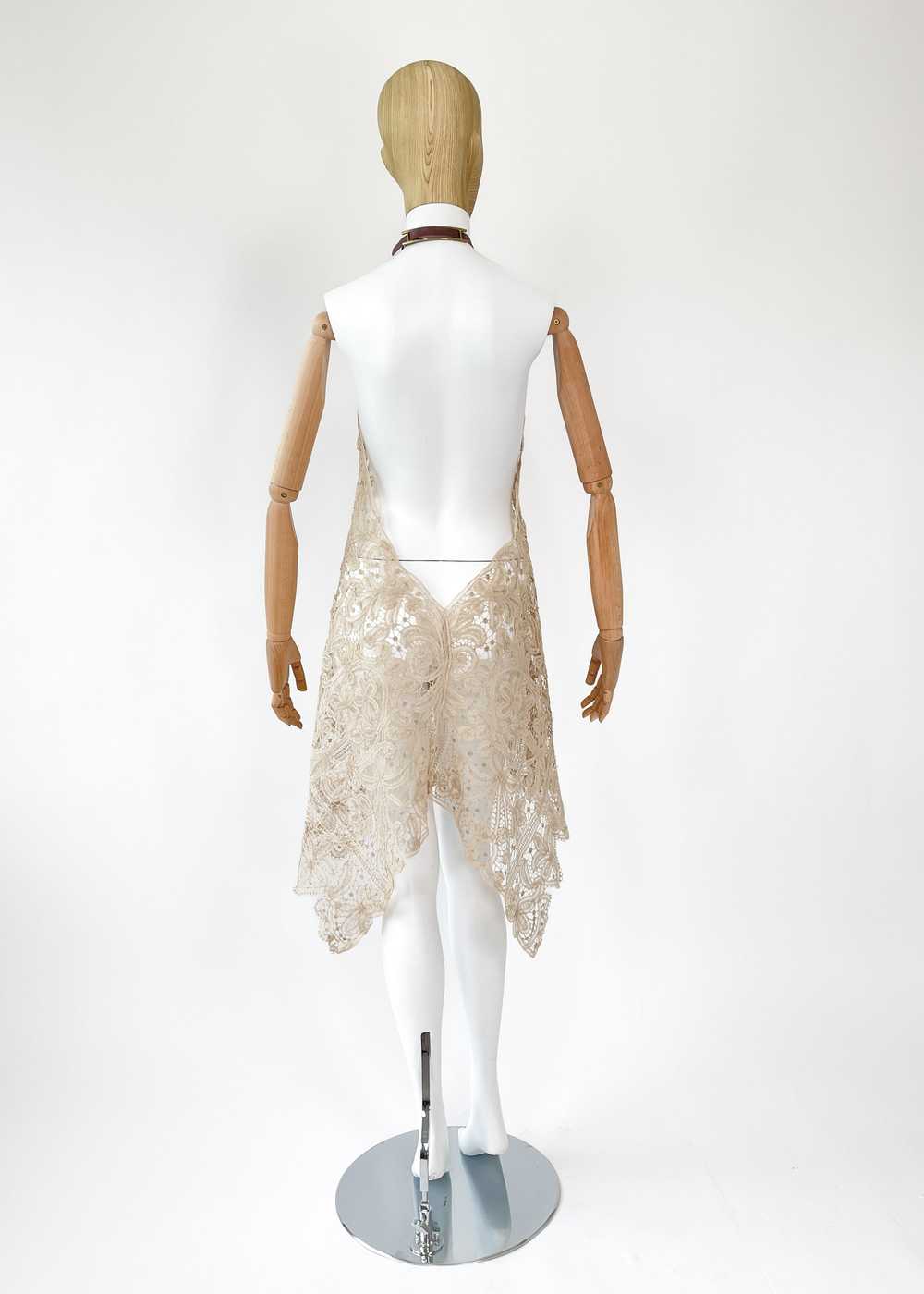 Reworked Antique Lace Halter Dress - image 5