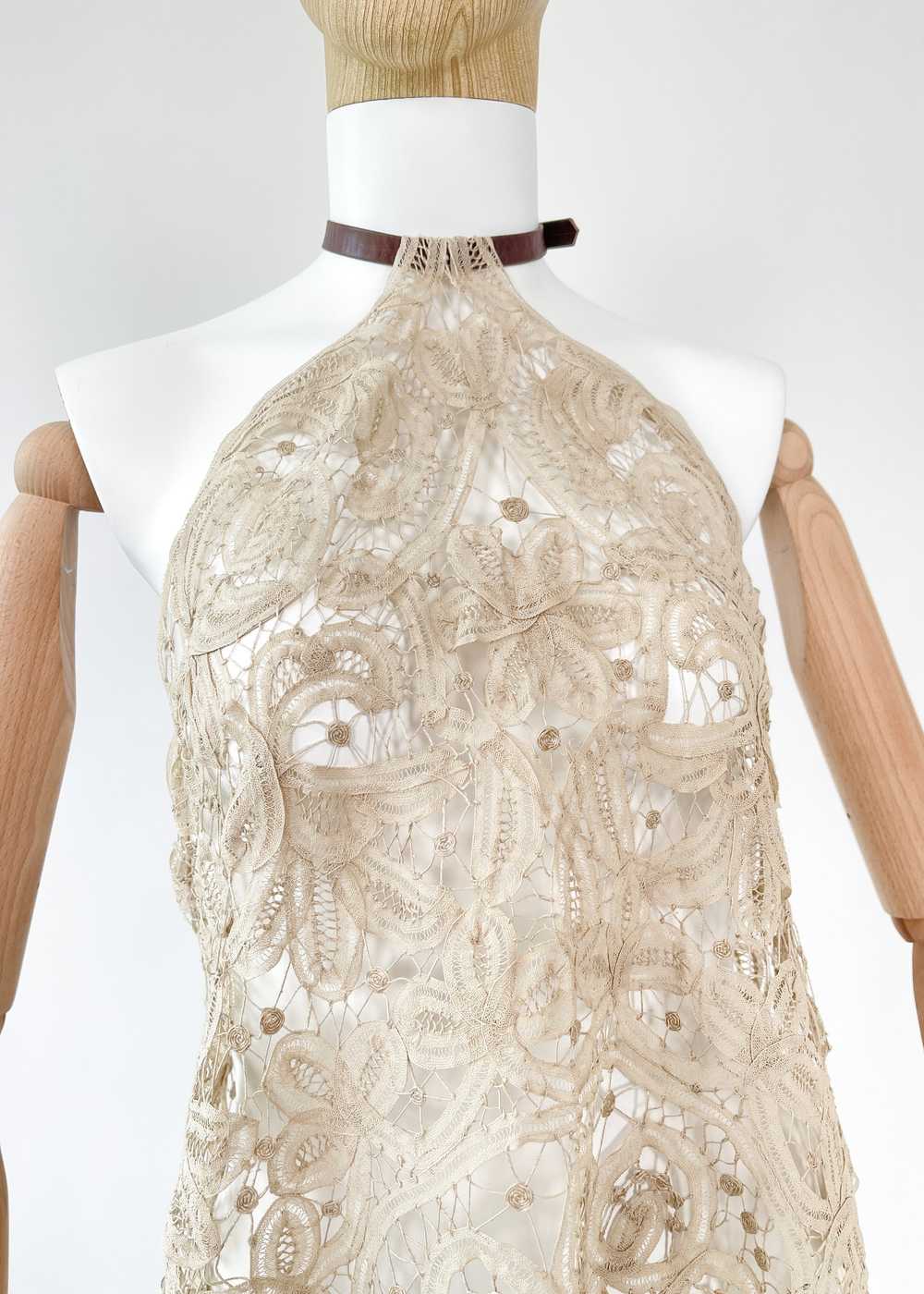Reworked Antique Lace Halter Dress - image 7