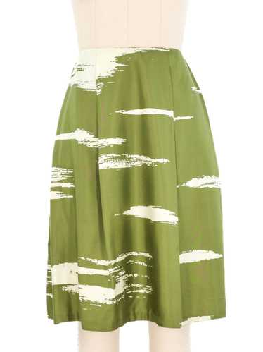 Yves Saint Laurent Sage Green Brushstroke Skirt