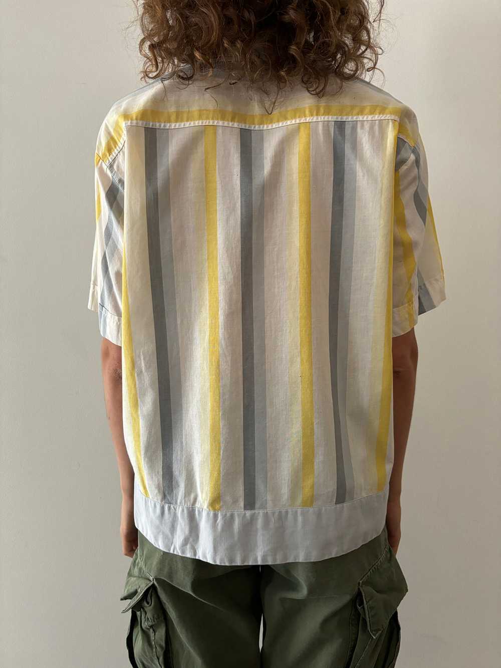 60s Light Cotton Striped Yellow Shirt - image 3