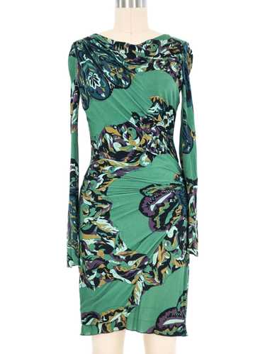 Emilio Pucci Emerald Green Printed Jersey Dress