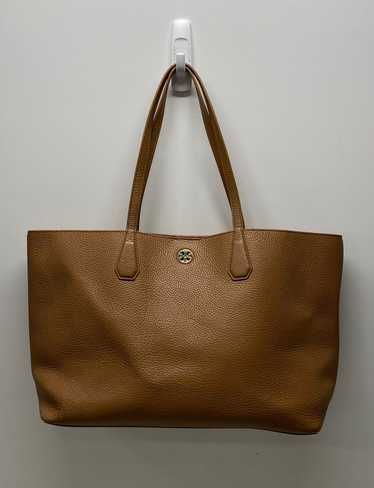 Tory Burch Pebble Leather Robinson Large Tote Tan