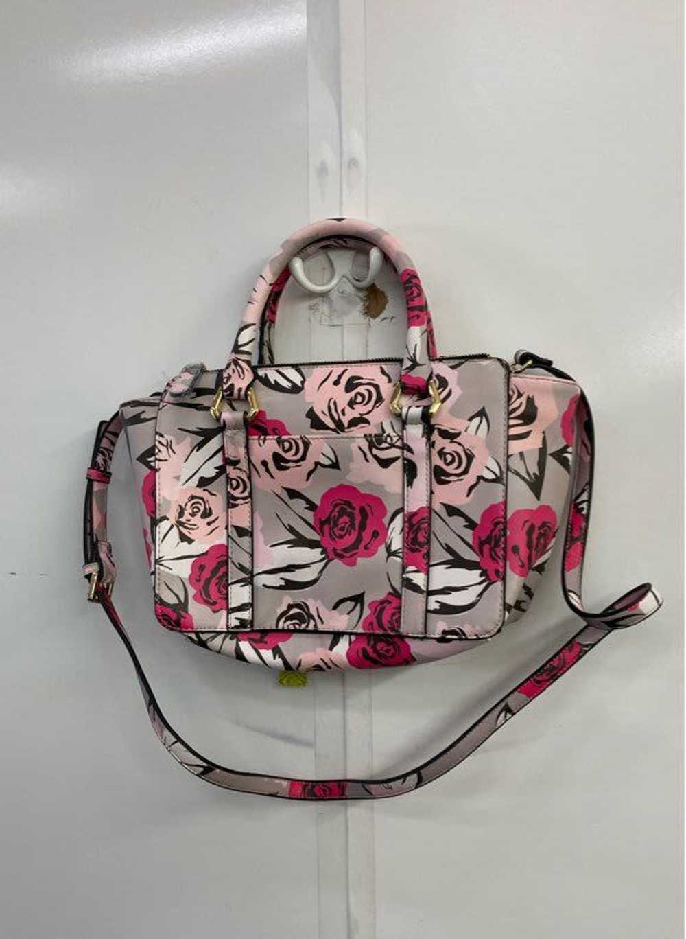 Gianni Bini Gray And Pink Floral Satchel NWT - image 4