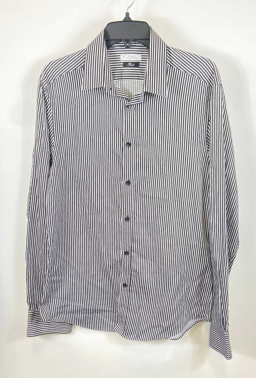 Versace Collection Stripped Dress Shirt - Size 40… - image 1