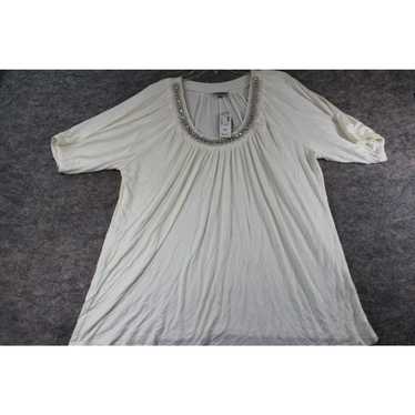 Avenue Avenue Shirt Size 18/20 Ivory Pullover Rhi… - image 1