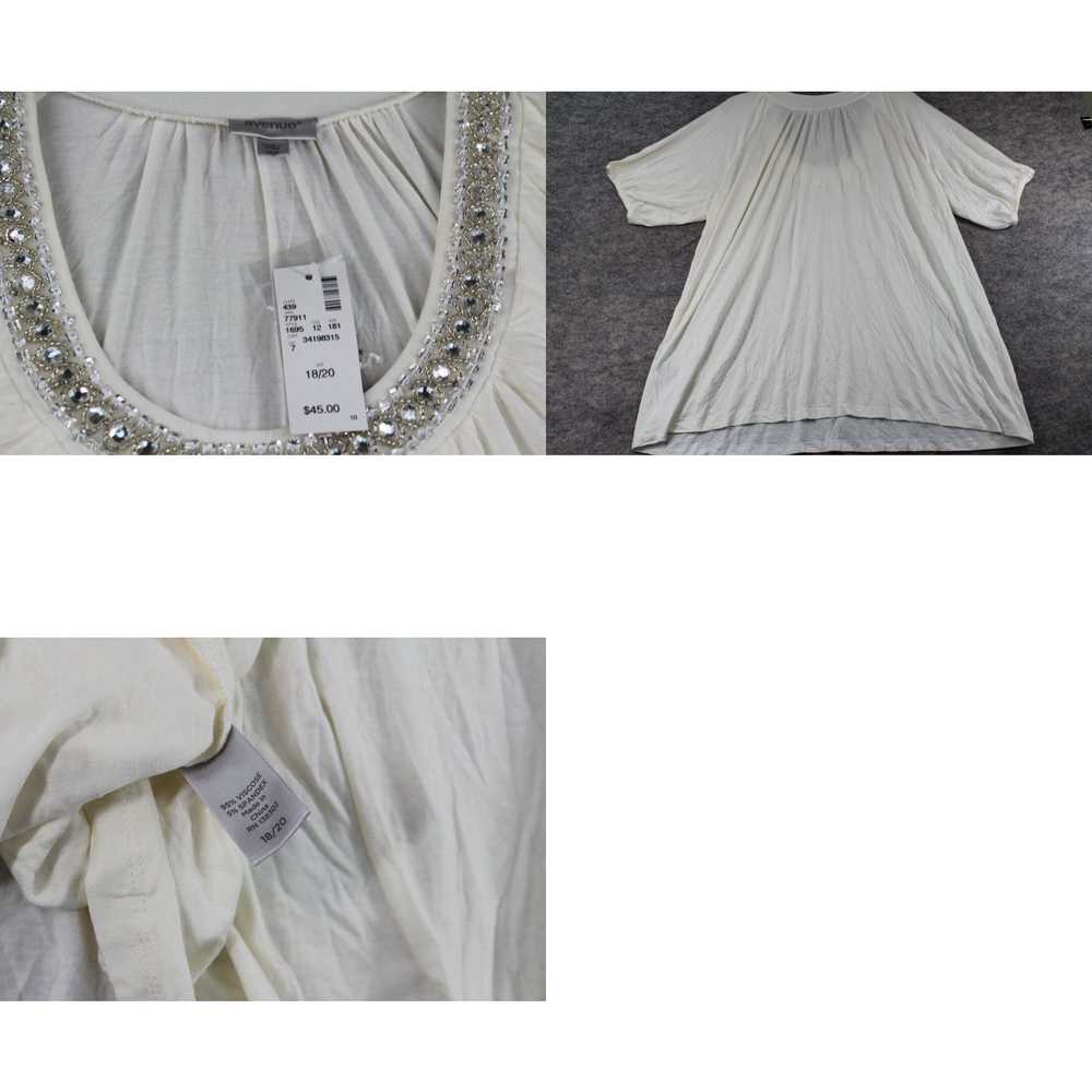 Avenue Avenue Shirt Size 18/20 Ivory Pullover Rhi… - image 4