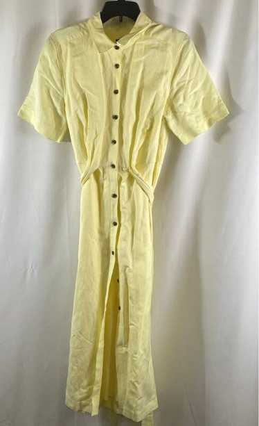 NWT Ann Taylor Womens Yellow Collared Short Sleeve