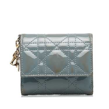 Dior Dior Cannage Patent Lotus Wallet Leather Shor