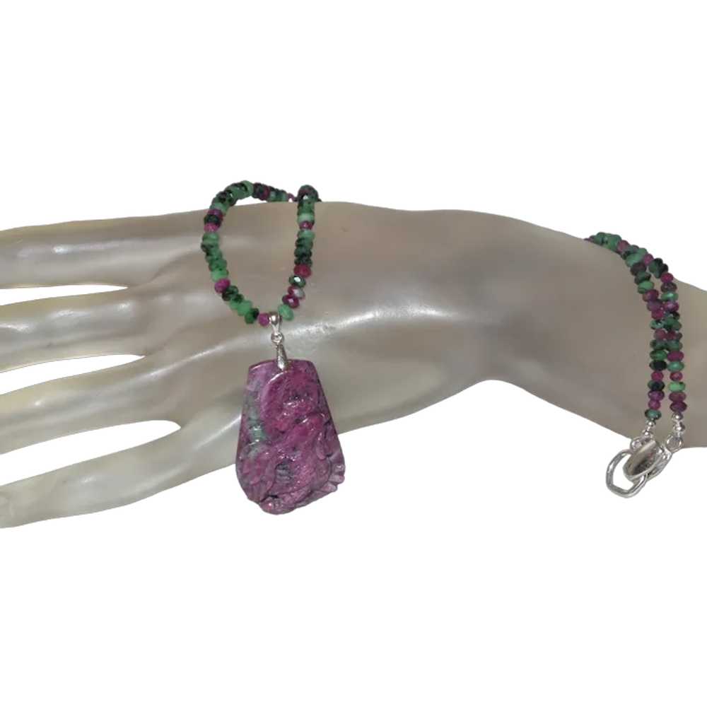 Ruby Zoisite Necklace and Pendant - image 1