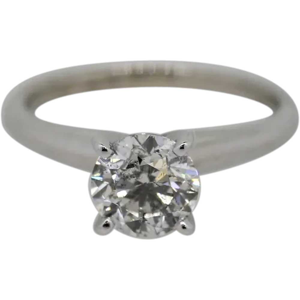14k White Gold 1.32ct Round Diamond Solitaire Eng… - image 1