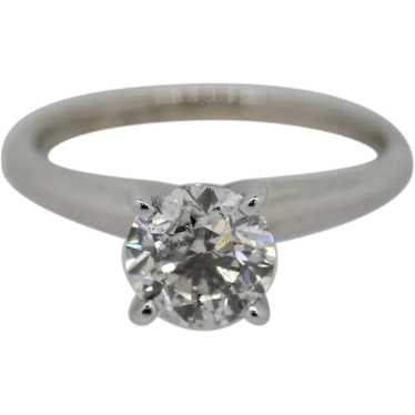 14k White Gold 1.32ct Round Diamond Solitaire Eng… - image 1