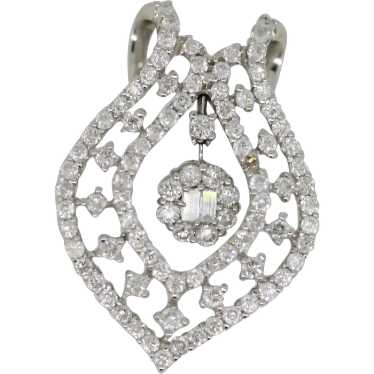 18k White Gold Diamond Drop Pendant