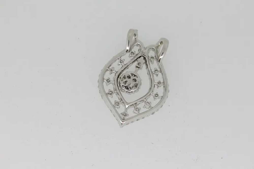 18k White Gold Diamond Drop Pendant - image 2