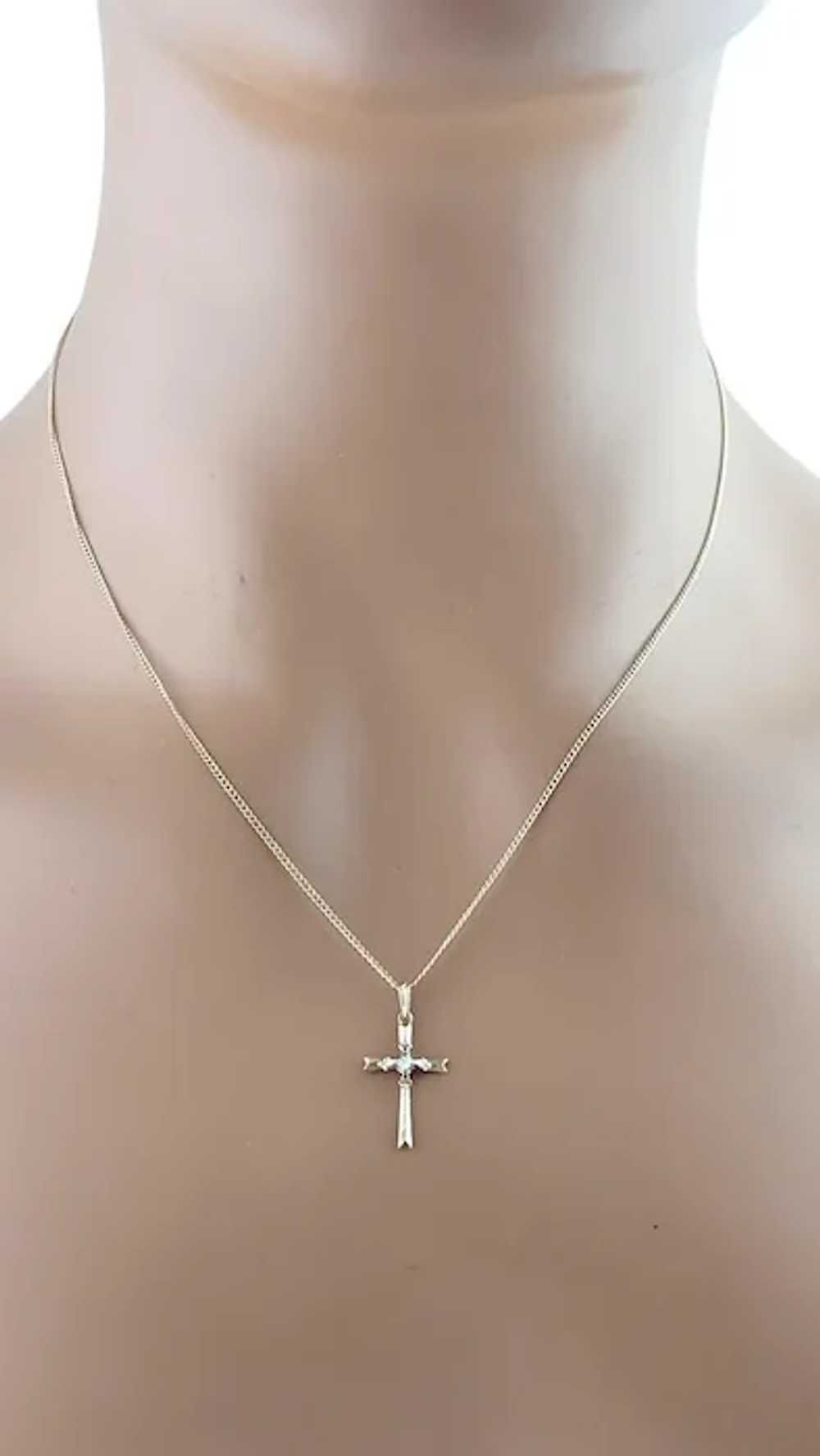 14K Yellow & White Gold Diamond Cross Pendant #18… - image 7