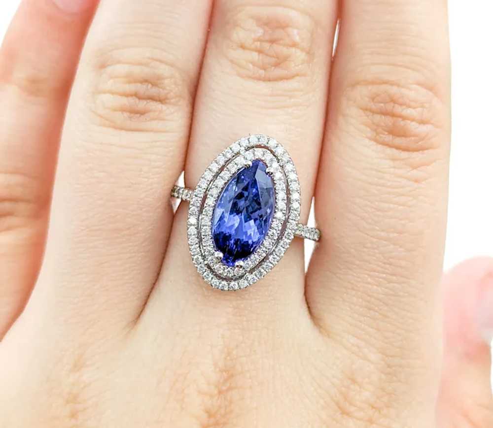 4.01ct Marquise Shape Tanzanite & Diamond Ring in… - image 3