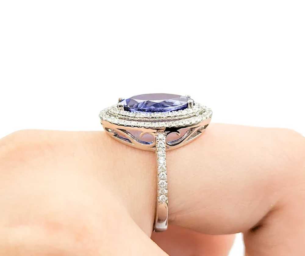 4.01ct Marquise Shape Tanzanite & Diamond Ring in… - image 4