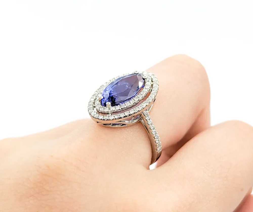 4.01ct Marquise Shape Tanzanite & Diamond Ring in… - image 5