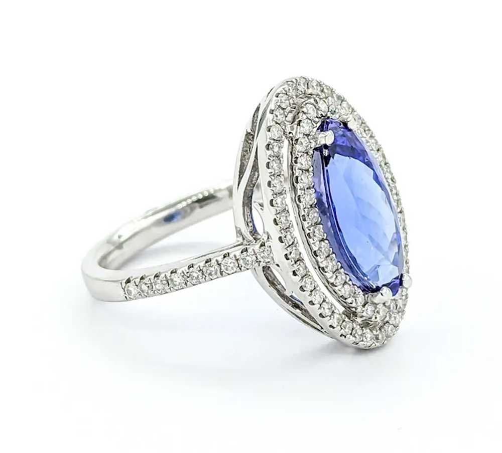 4.01ct Marquise Shape Tanzanite & Diamond Ring in… - image 6