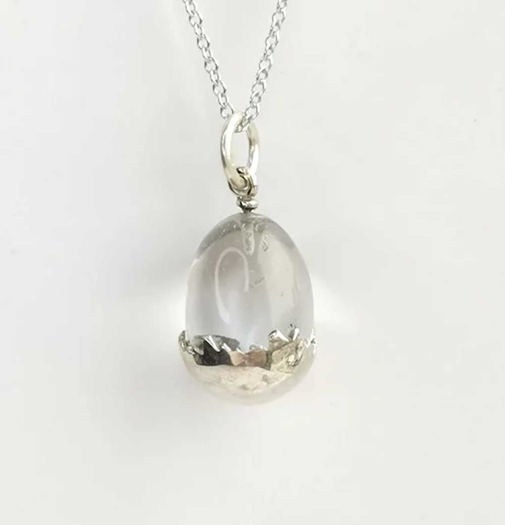 Vintage Pools of Light Cracked Egg Pendant Neckla… - image 3