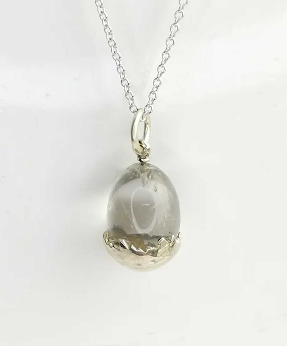 Vintage Pools of Light Cracked Egg Pendant Neckla… - image 4