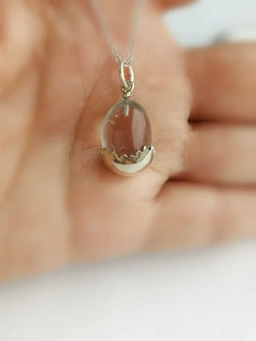 Vintage Pools of Light Cracked Egg Pendant Neckla… - image 6