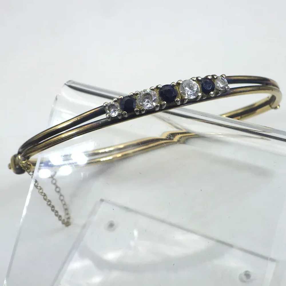Antique Victorian 9ct. Gold and Paste Hinged Brac… - image 3