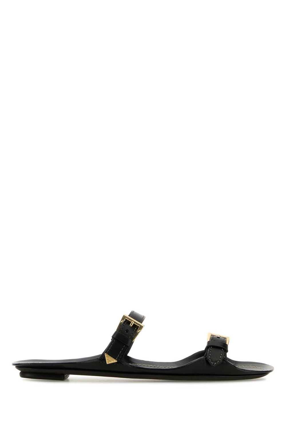 Prada Black Leather Slippers - image 1