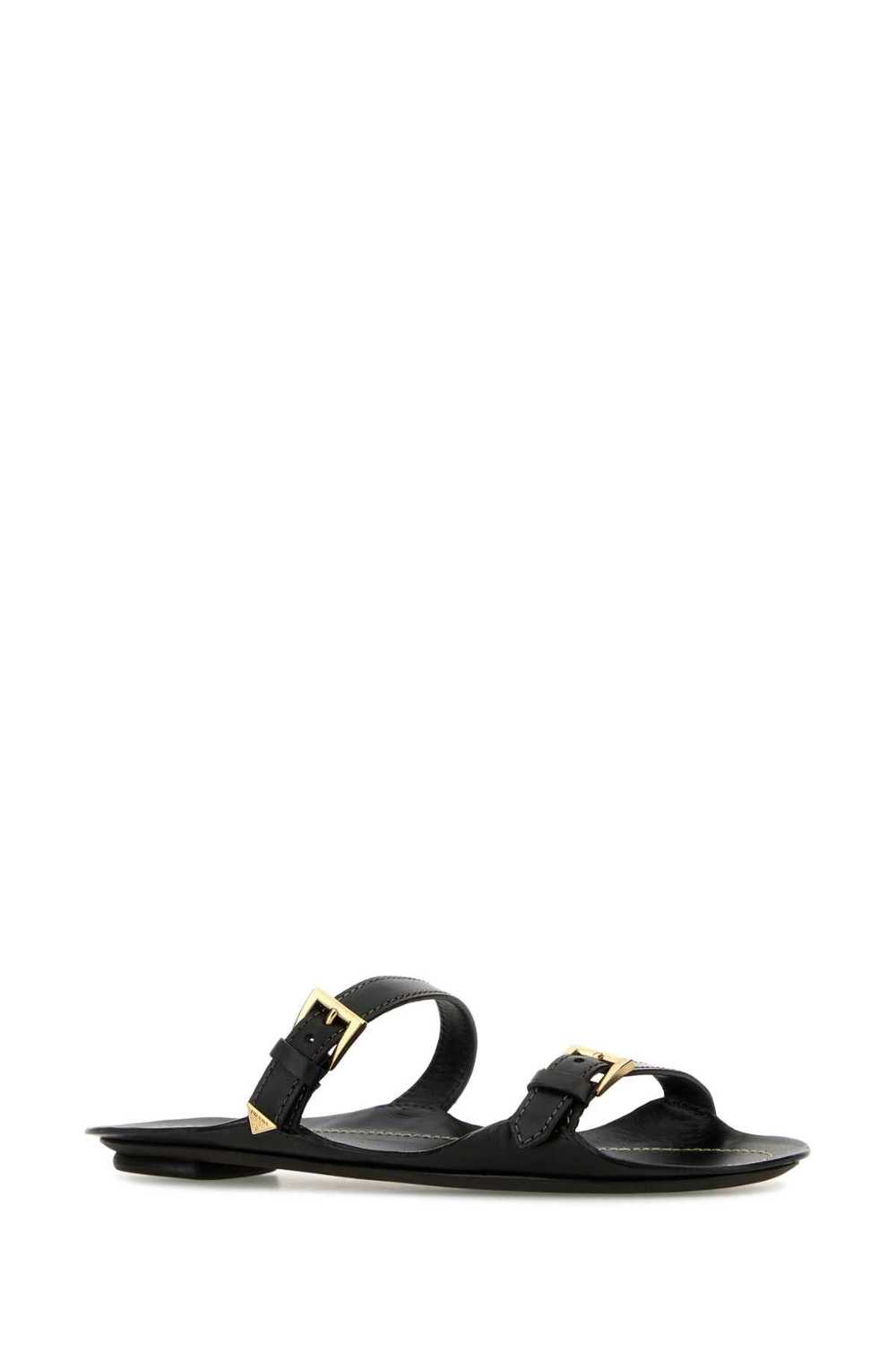 Prada Black Leather Slippers - image 2