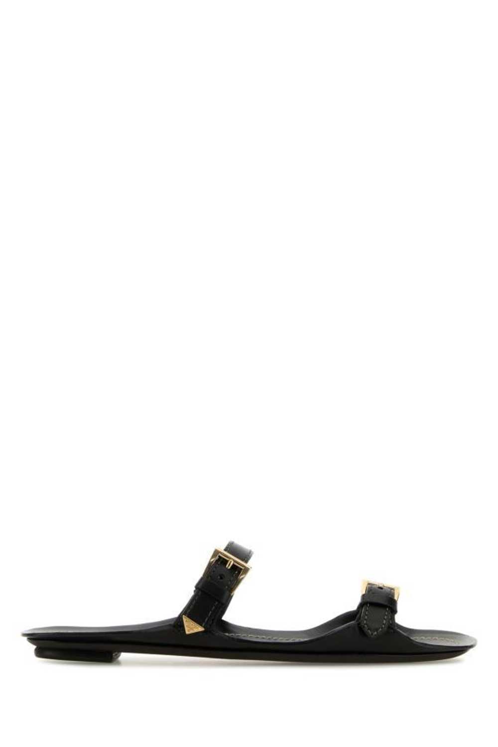 Prada Black Leather Slippers - image 3