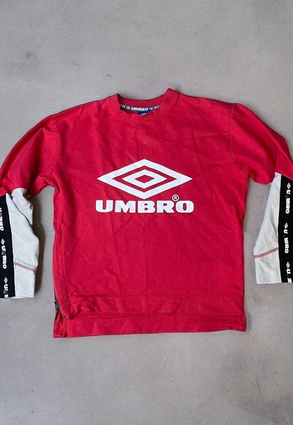 Vintage Umbro Spell Out Popper Sweatshirt - image 1