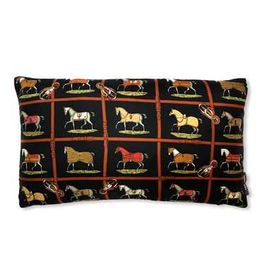 Hermes Petits Chevaux Noir Vintage Silk Scarf Pill