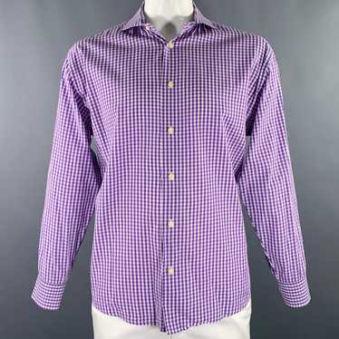 Burma Bibas Purple White Gingham Cotton Spread Co… - image 1