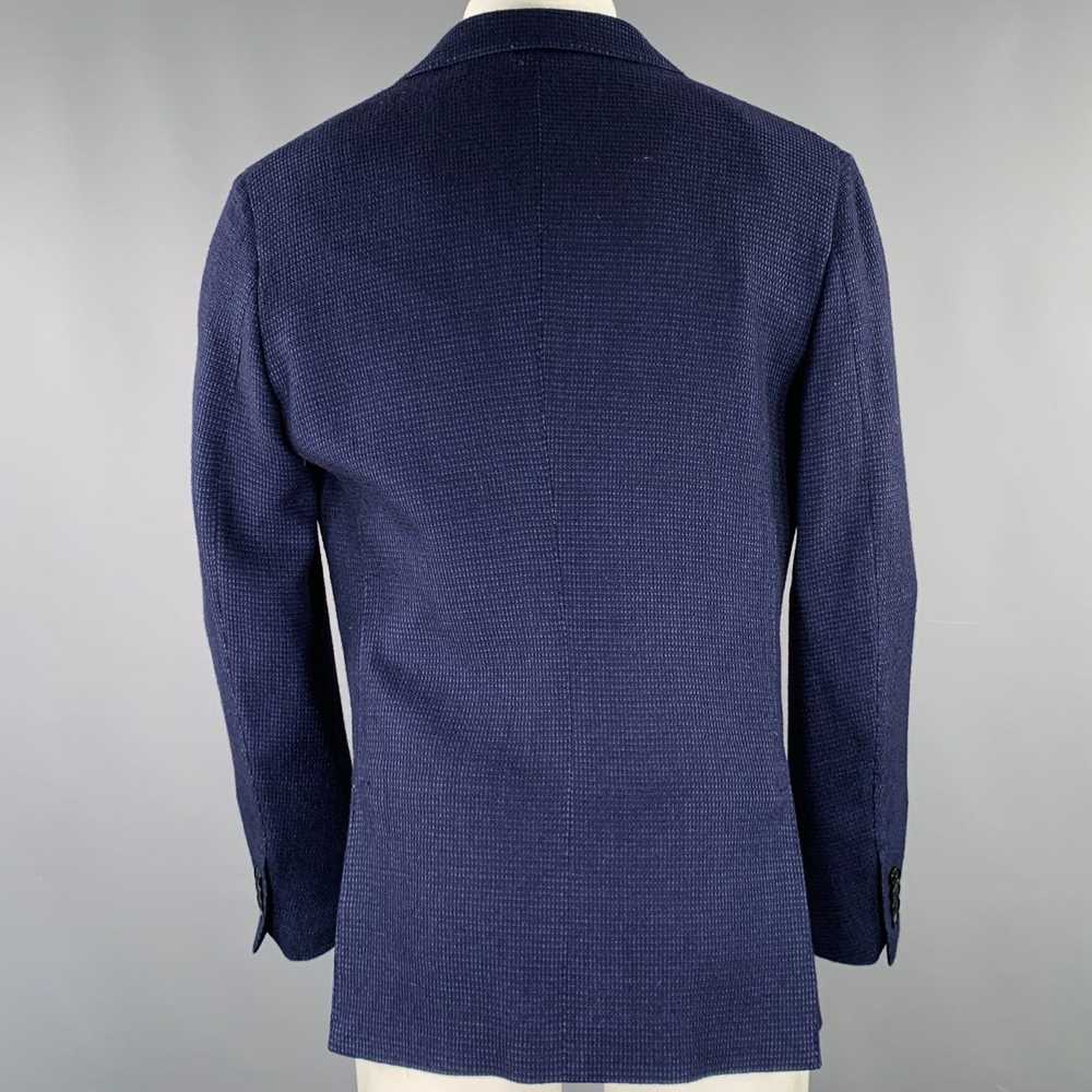 Ermenegildo Zegna Navy Black Wool Silk Nailhead S… - image 4