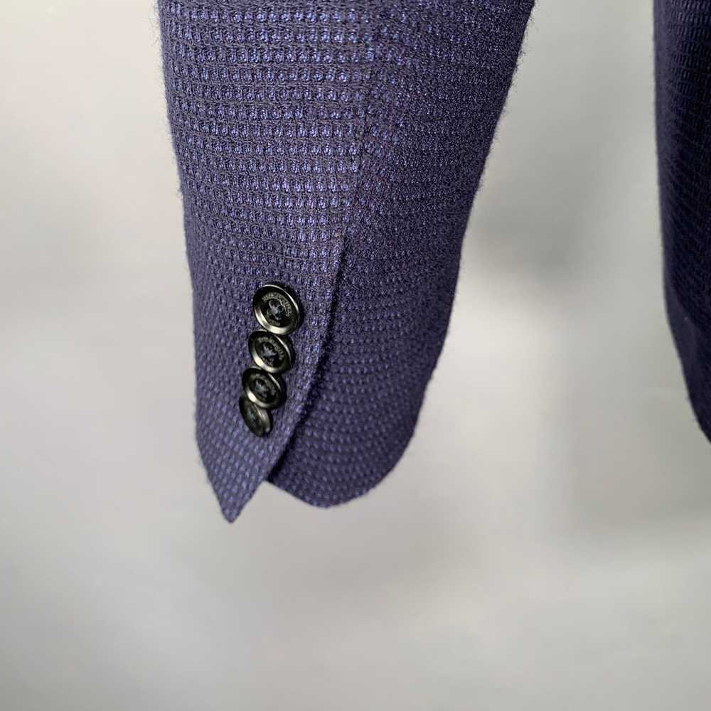 Ermenegildo Zegna Navy Black Wool Silk Nailhead S… - image 5