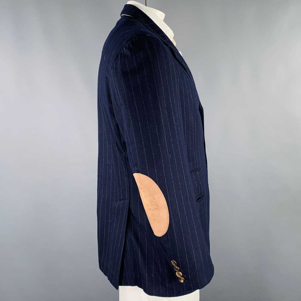 Brunello Cucinelli Navy Grey Pinstripe Wool Cashm… - image 3