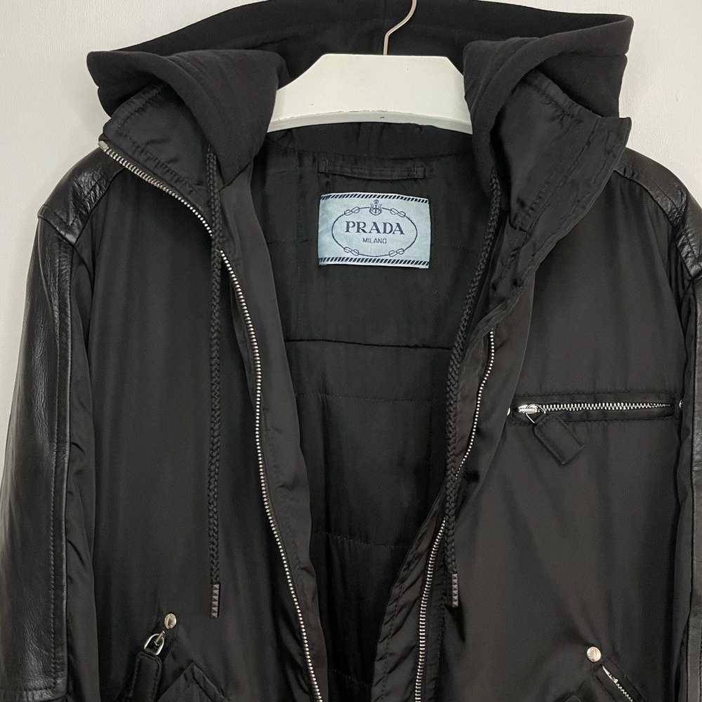 Prada Prada Milano Nylon/Leather Hodded Bomber Ja… - image 4