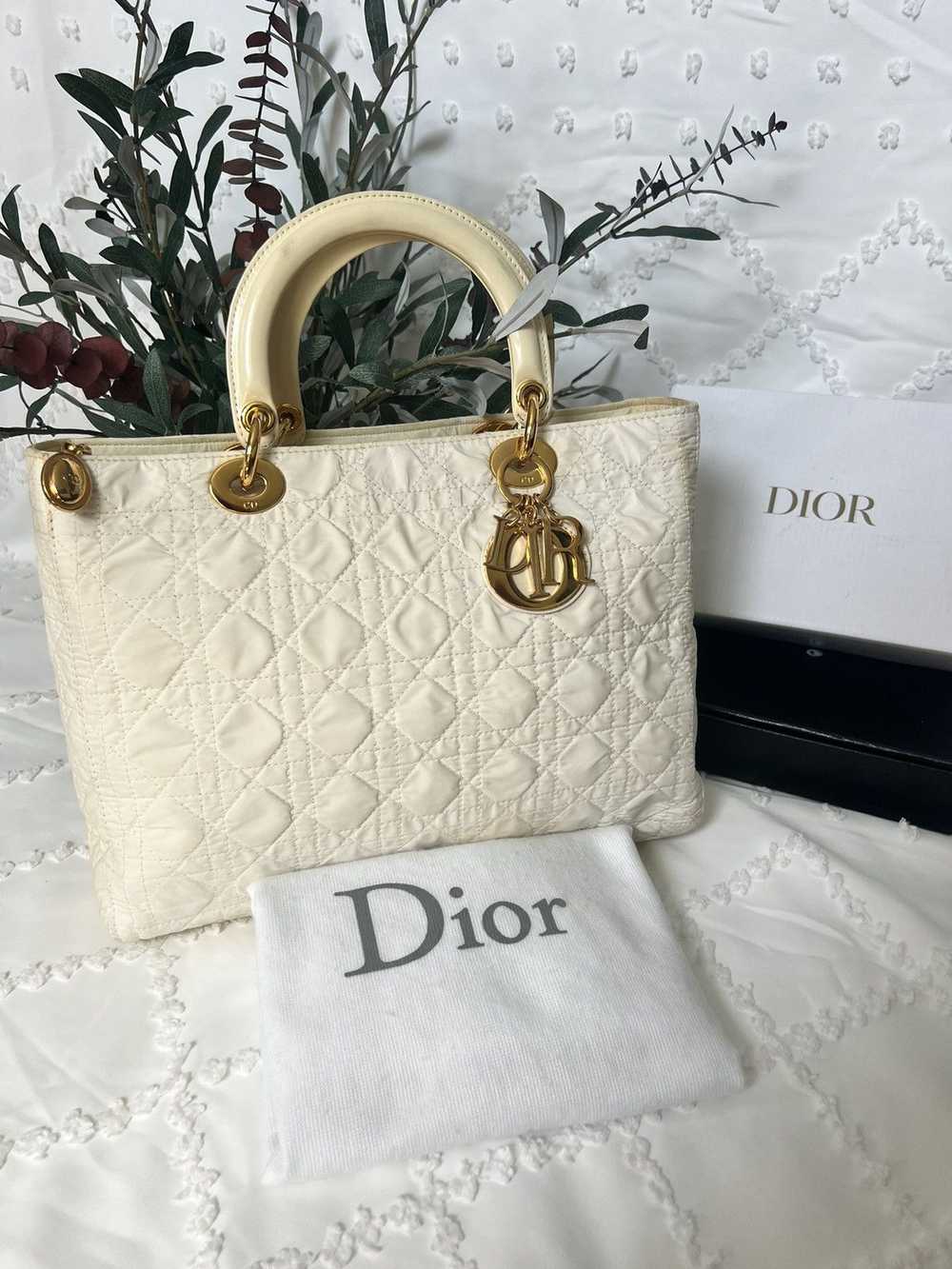 Dior Authentic Christian Dior Lady Dior Off-white… - image 1