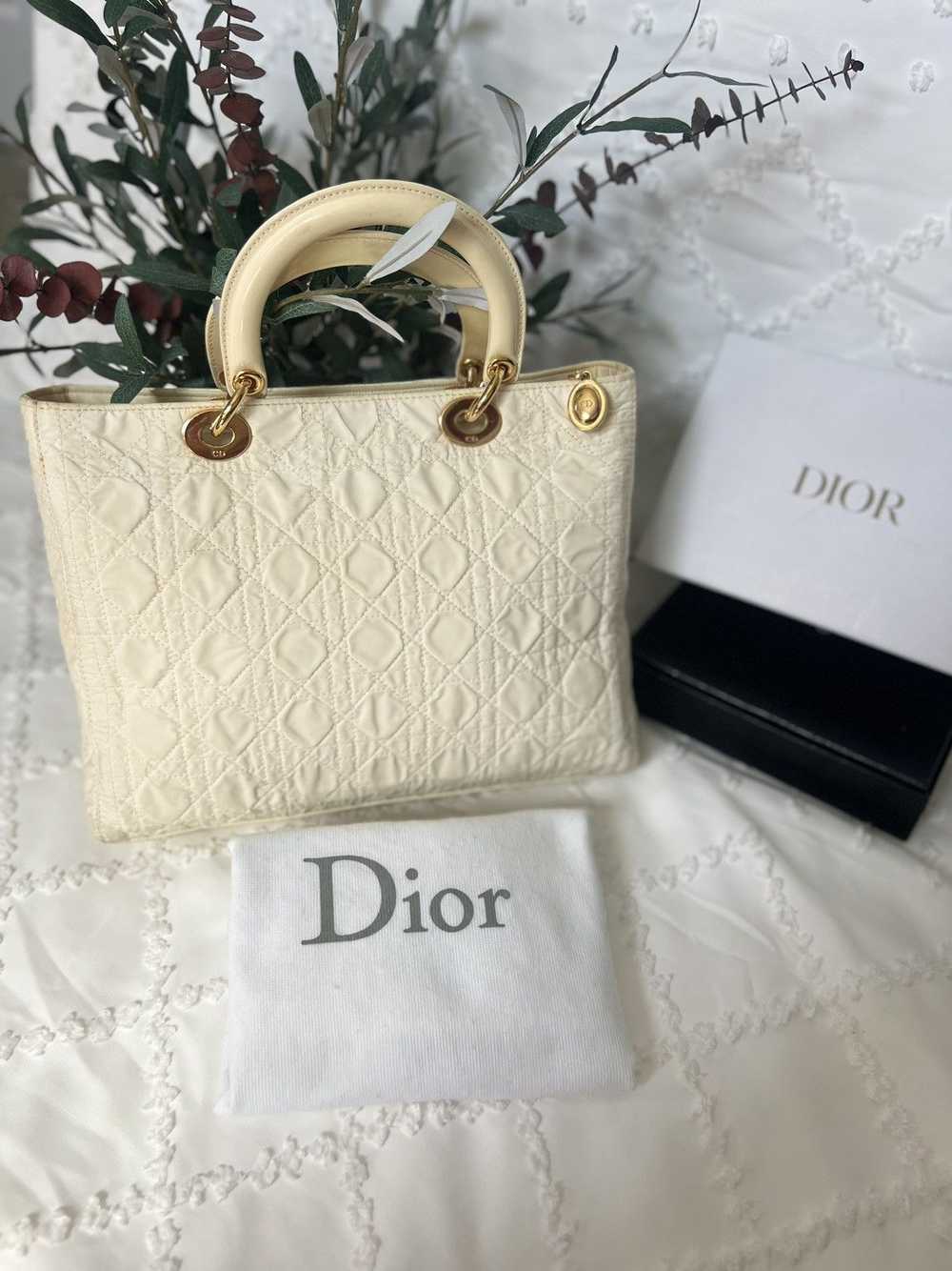 Dior Authentic Christian Dior Lady Dior Off-white… - image 3