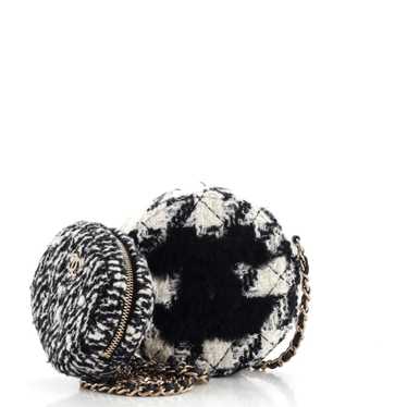 CHANEL Round Clutch with Chain and Coin Purse Quil
