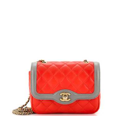 CHANEL Two Tone Flap Bag Quilted Lambskin Mini