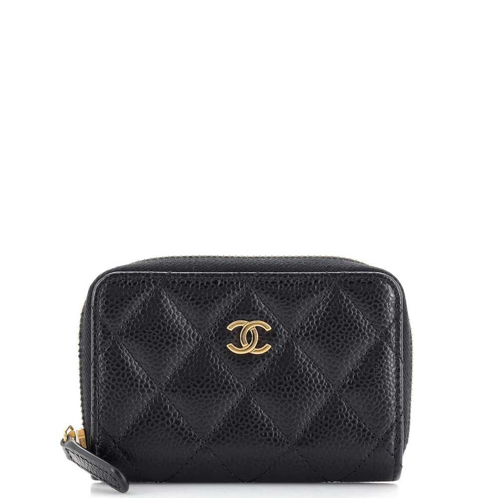 CHANEL CC Zip Coin Purse Quilted Caviar Small - image 1