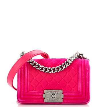 CHANEL Boy Flap Bag Quilted Velvet Small - image 1