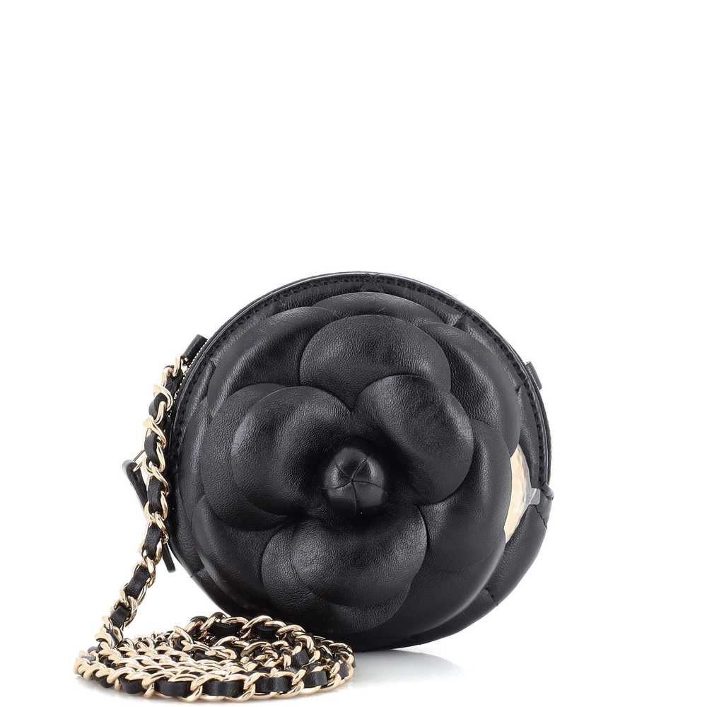 CHANEL Camellia Round Clutch with Chain Lambskin - image 1